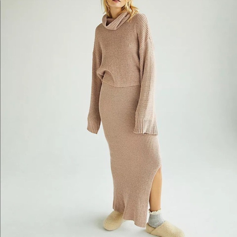 Free People Beach Ribbed Knit Sweater Set